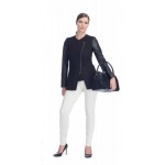 Stefano - ALEXIS black wool/leather coat
